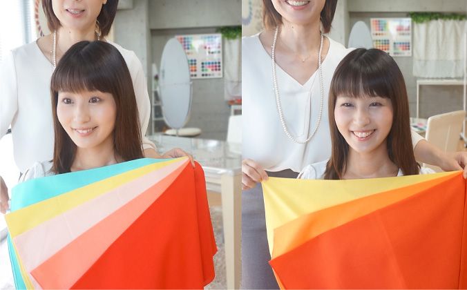 お客様のカラータイプを、春夏秋冬4つの季節になぞらえた4タイプ分類で判定します