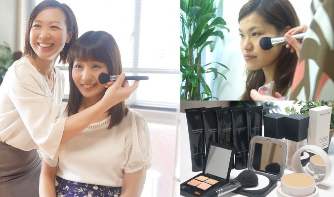 続いて、診断結果を基にした似合う色メイクをさせて頂きます。お顔映りの変化など実際にご体験ください